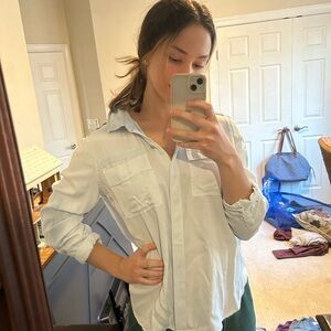 Women's Light Blue Button-Up Blouse
